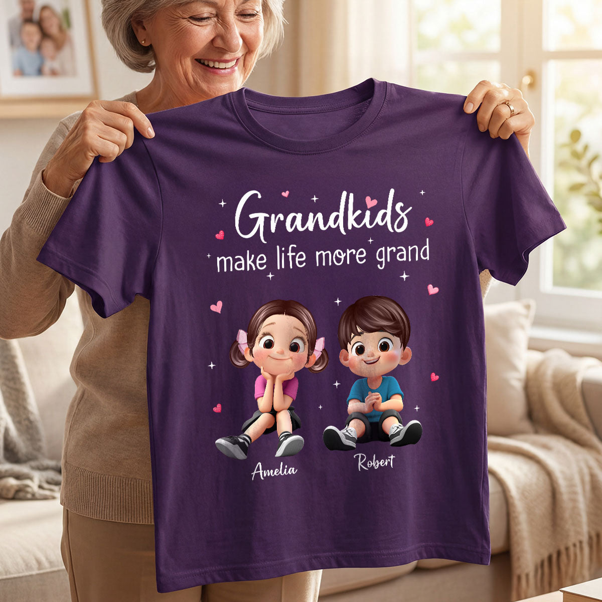 The Greatest Gift You Ever Know Cute Cartoon Kids - Personalized Shirt - Gift For Grandma
