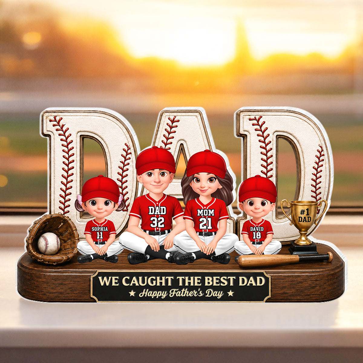 Baseball Legend Daddy's Dream Team - Personalized Acrylic Block Plaque -  Gift For Dad