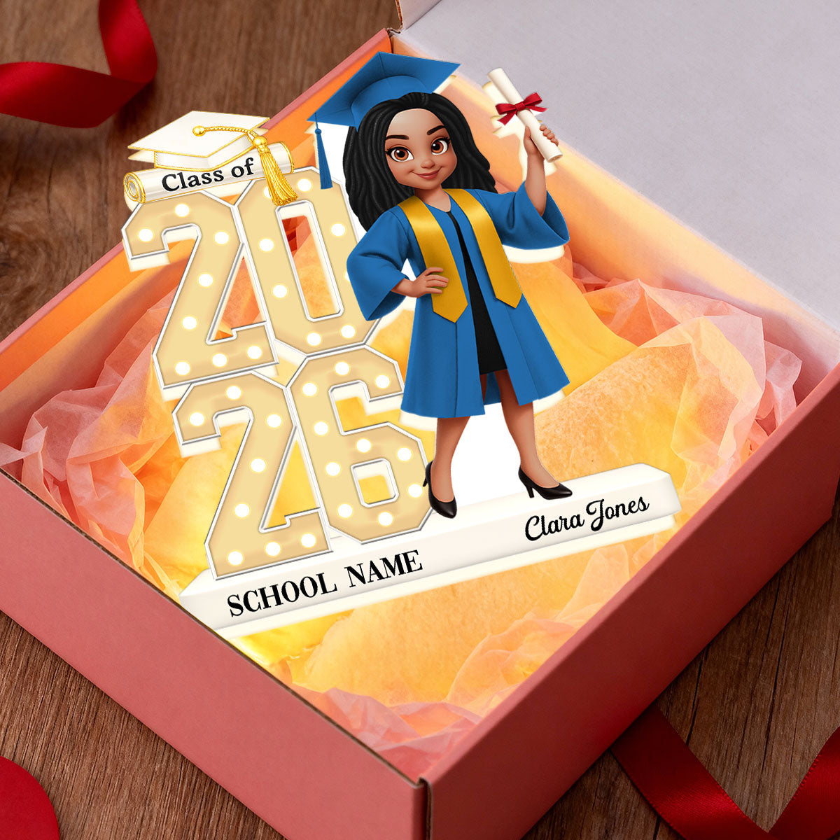 Class Of 2026 2027 Senior 2D Flat - Personalized Light Box - Graduation Gift For Graduates, Daughter, Son