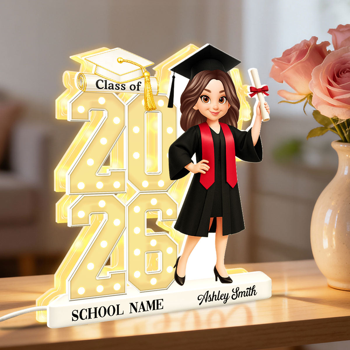 Class Of 2026 2027 Senior 2D Flat - Personalized Light Box - Graduation Gift For Graduates, Daughter, Son