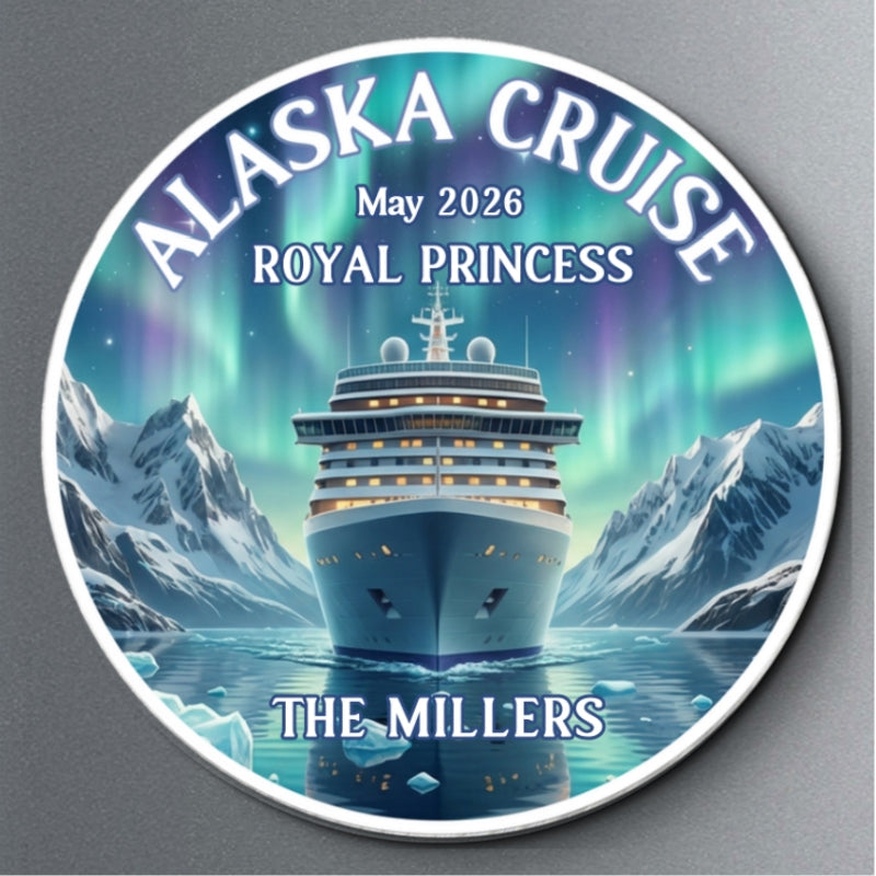 Alaska Cruise Custom Name - Personalized Cruise Cabin Door Magnet - Cruise Trip Keepsake