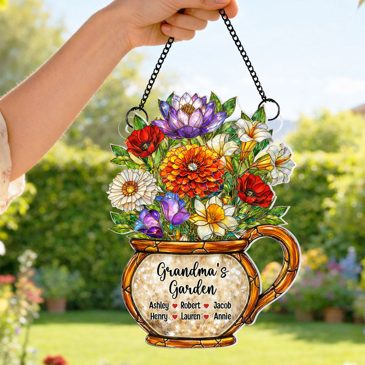 Grandma's Garden Birth Flowers - Personalized Suncatcher - Sentimental Mother's Day Gift for Grandma, Mom, Wife