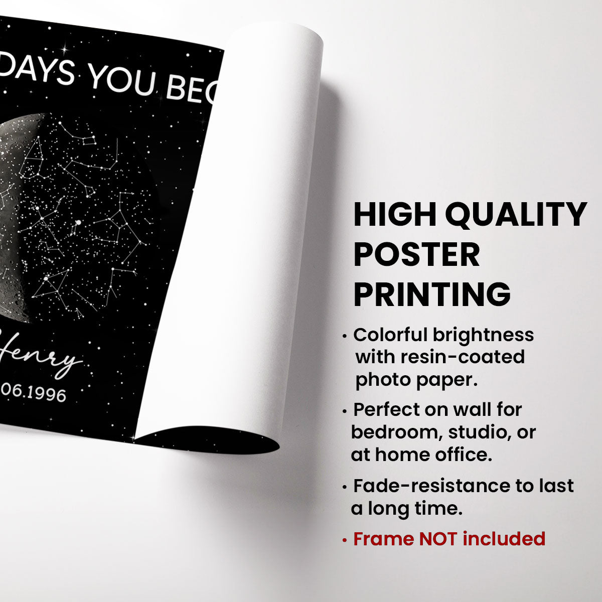 The Day You Became Dad Custom Moon Phase & Star Map - Personalized Poster - Father's Day Gift For Dad, Husband