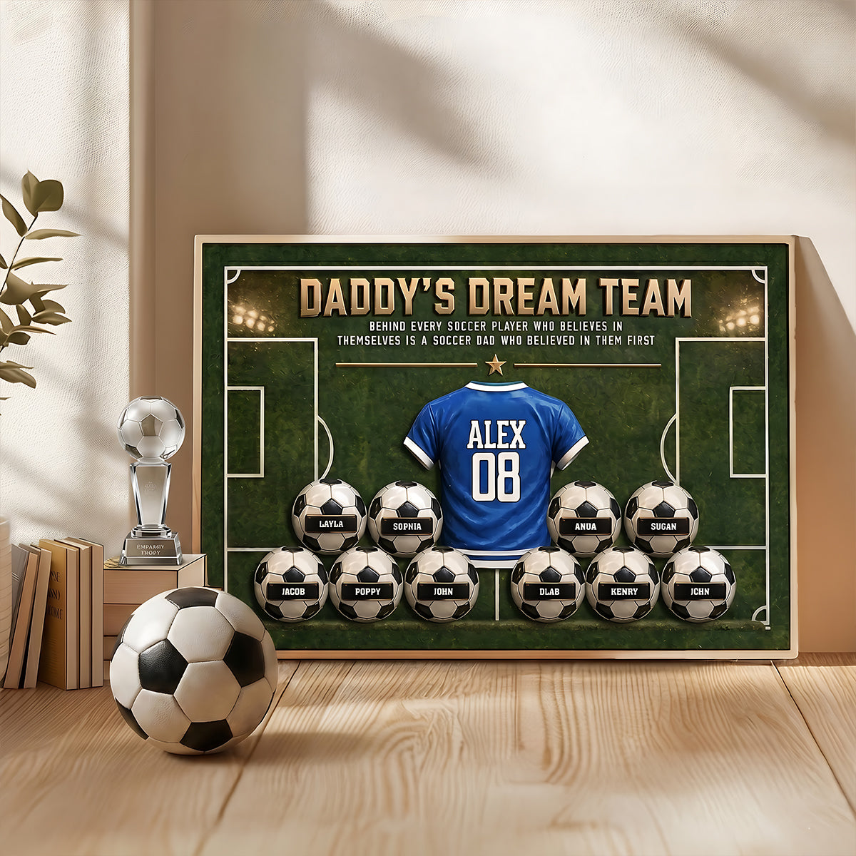 Behind Every Soccer Player Who Believed In Himself - Personalized Poster - Heartfelt Gift For Soccer Dad, Gift For Husband