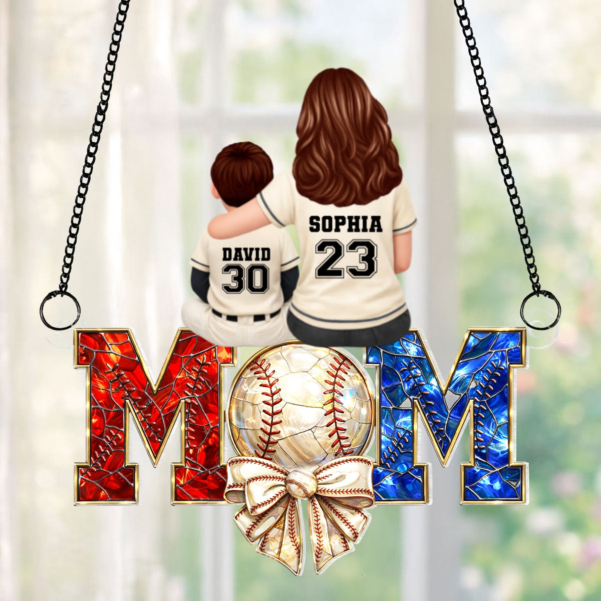 Baseball Mom - Personalized Acrylic Suncatcher - Mother's Day Gift for Mom, Wife