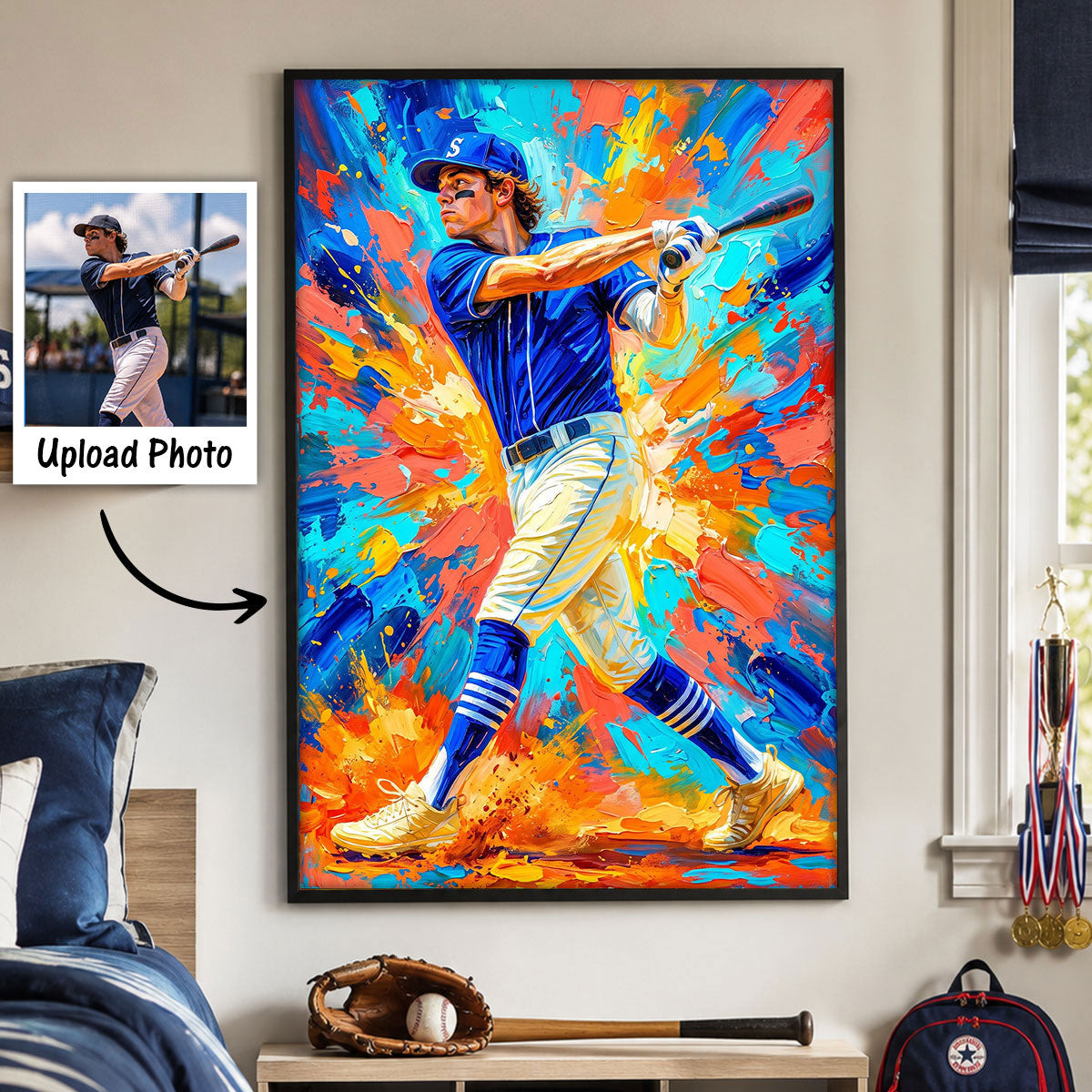 Modern Sport Photos Insert - Personalized Poster - Gift For Boy, Girl