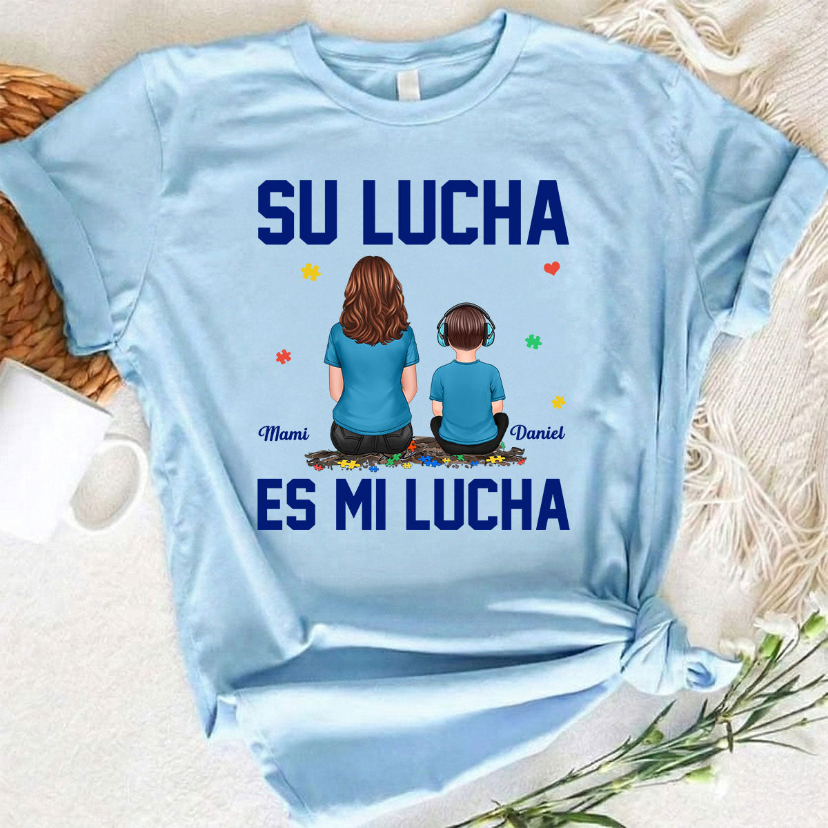 Su Lucha As Mi Lucha His Fight Is My Fight - Personalized Shirt - Spanish Version Autism Awareness Shirt