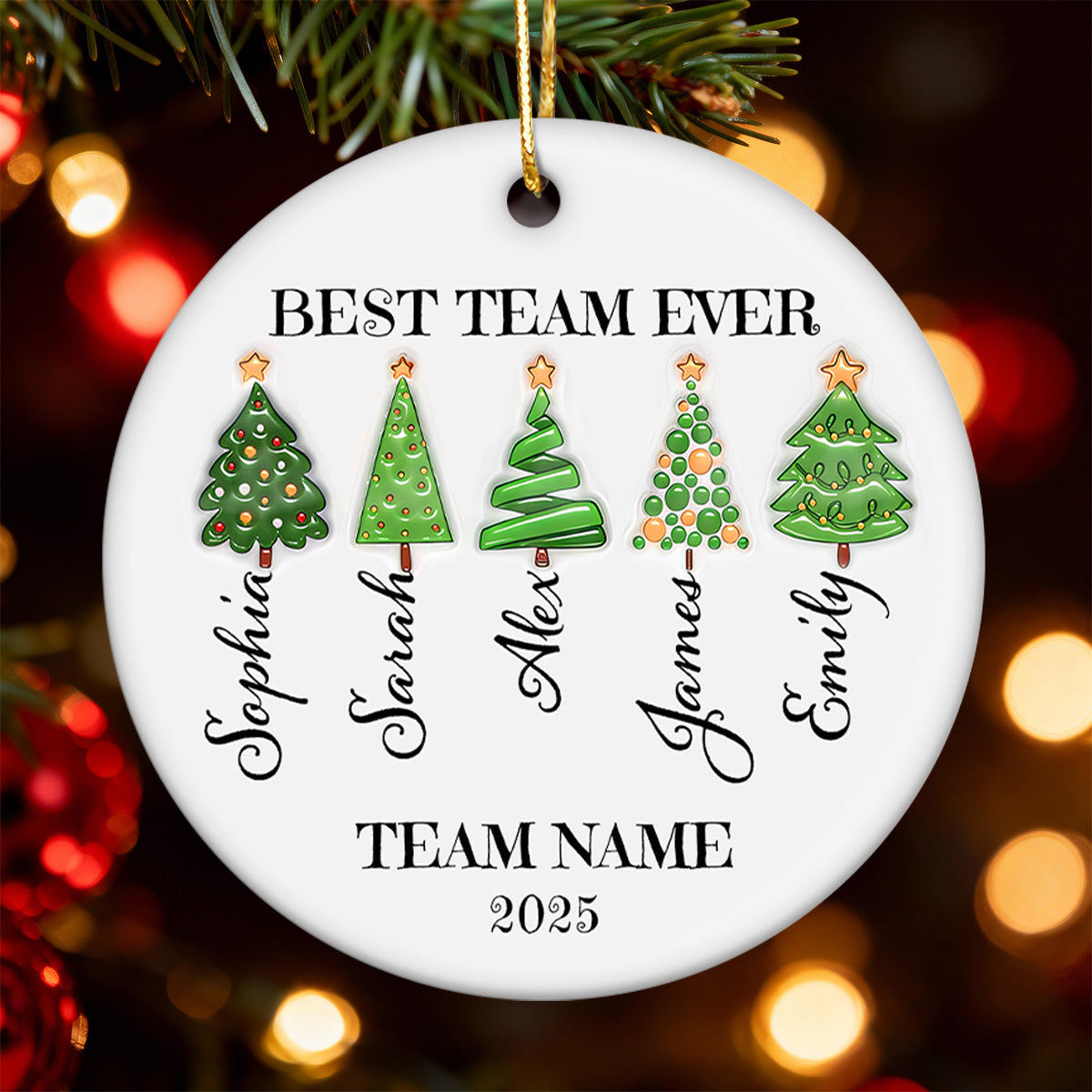 Best Team Ever Work Team Member - Personalized Ceramic Ornament - Corporate Gift Exchange