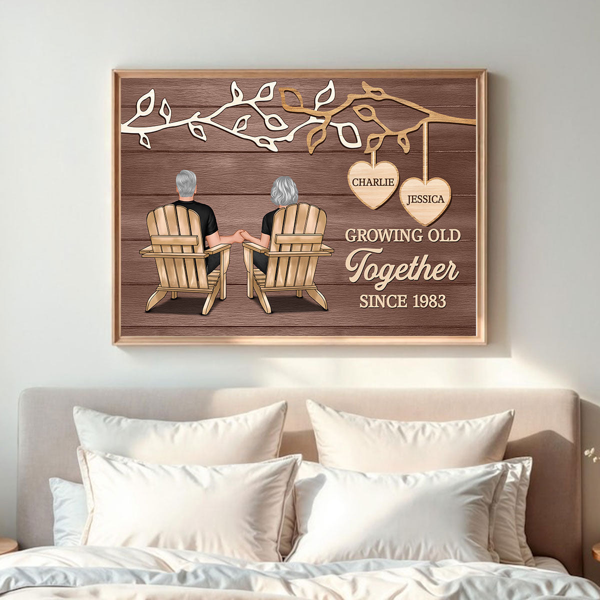Rustic Vintage Tree Branch Couple Forever Together - Personalized Poster - Gift For Family