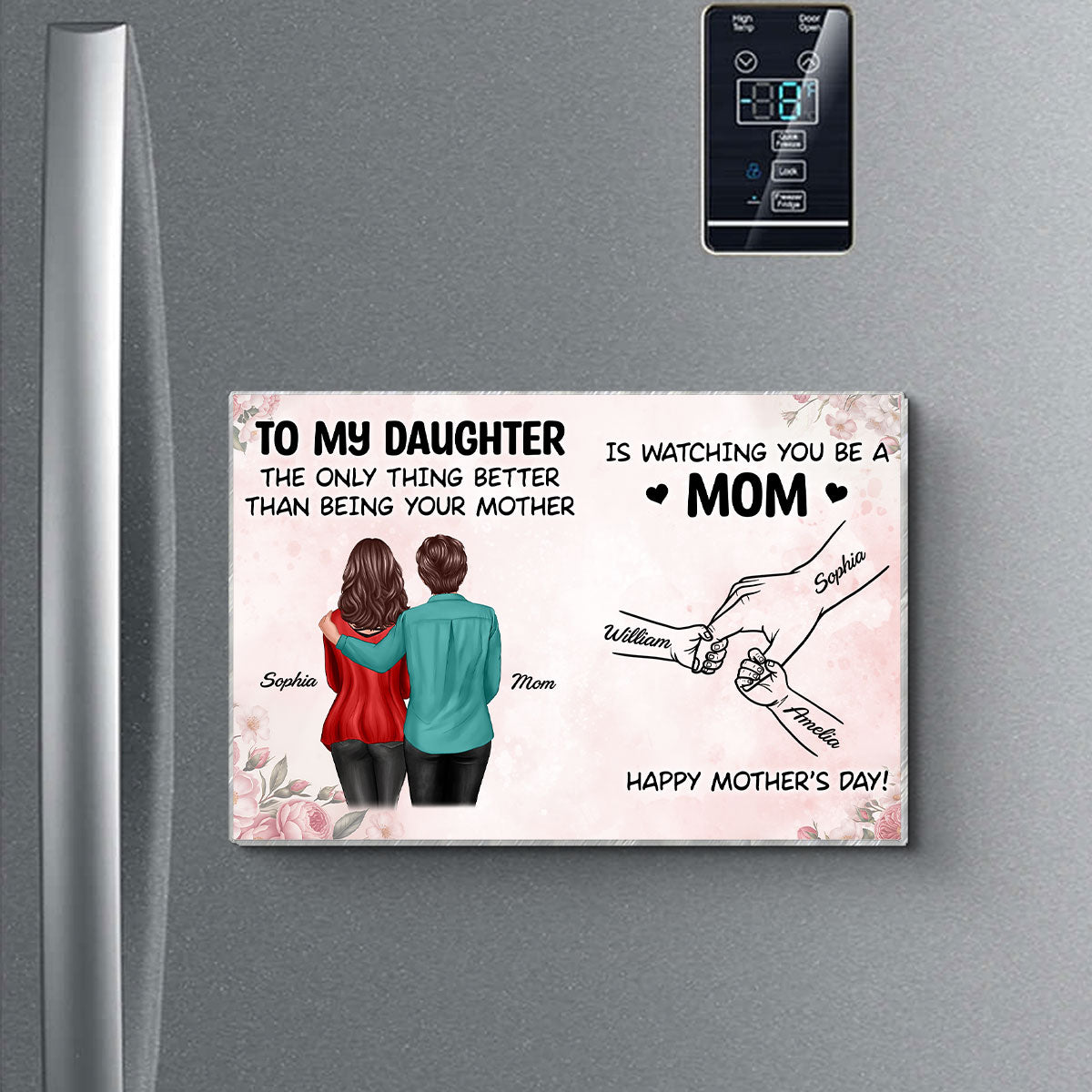 From Mom To Daughter Watching You Be A Mom - Personalized Acrylic Fridge Magnet - Mother's Day Gift For Daughter