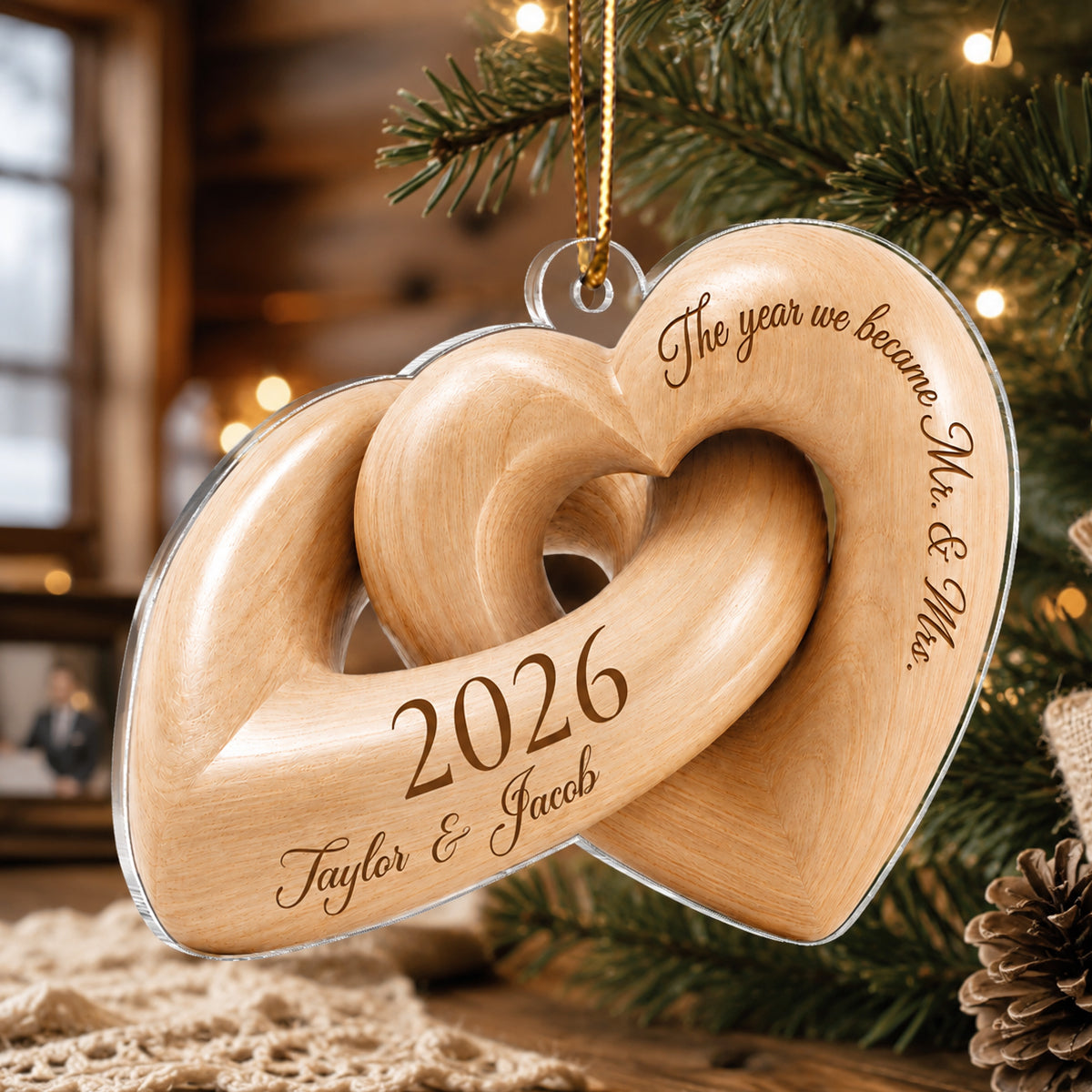 The Year We Became Mr. & Mrs. - Personalized Acrylic Ornament - Heartfelt Keepsake Gift for Her, for Him