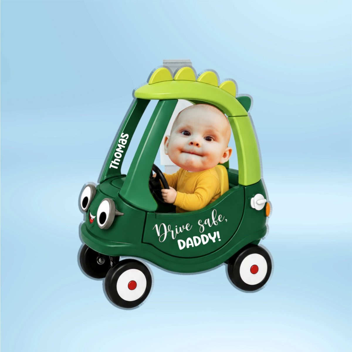 Drive Safe Daddy Baby Custom Photo in Toy Car - Personalized Acrylic Car Visor - Father's Day Gift For Dad, Husband
