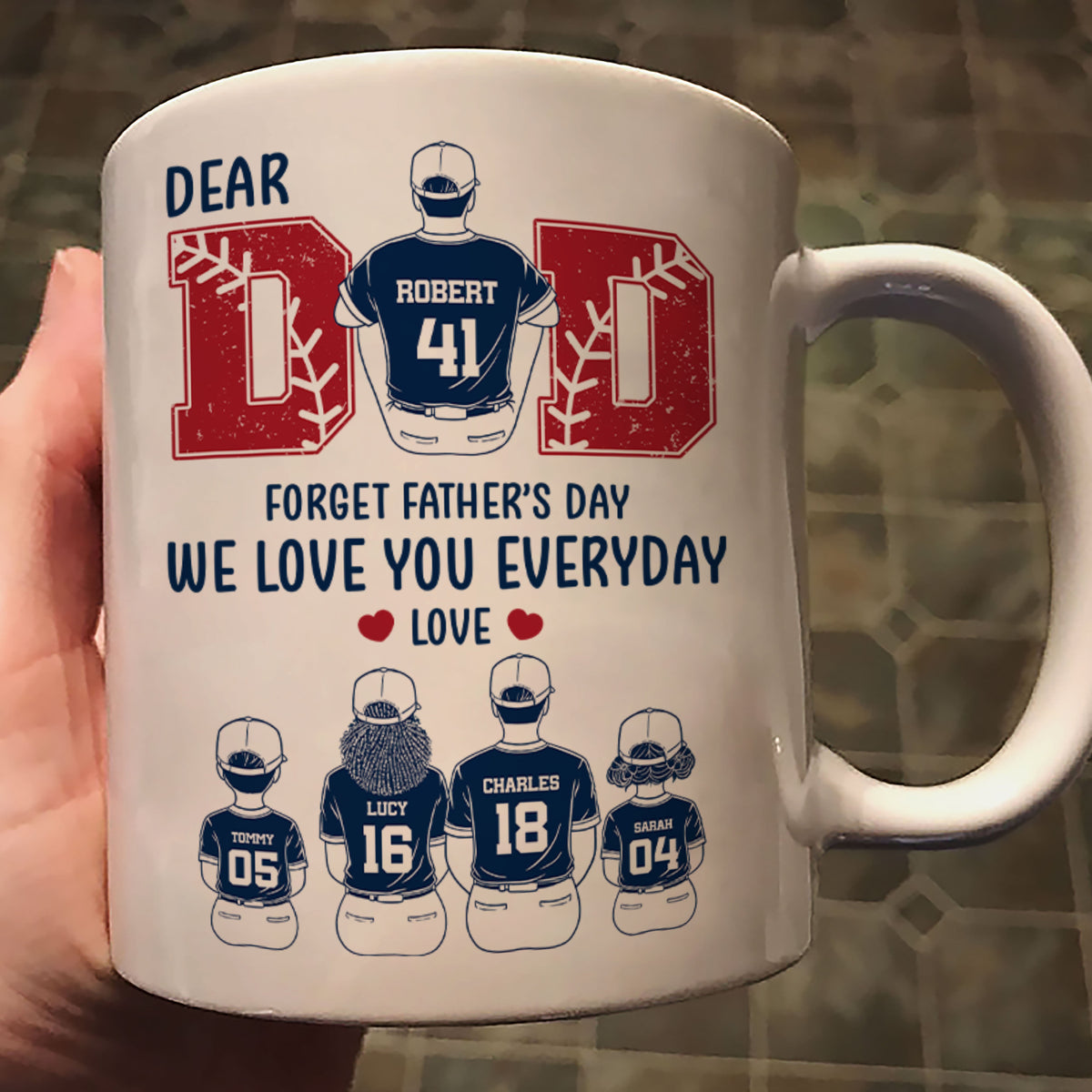 Dear Dad Forget Father's Day Personalized Mug, Gift for Baseball Dad