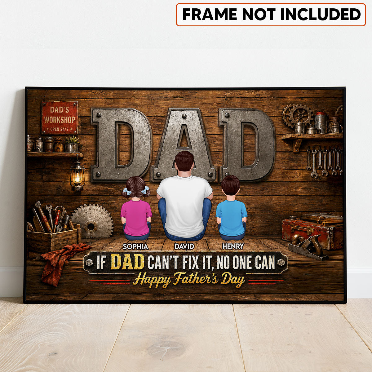 If Dad Can't Fix It No One Can - Personalized Poster - Father's Day Gift For Dad, Husband, DIY Dad, Handyman