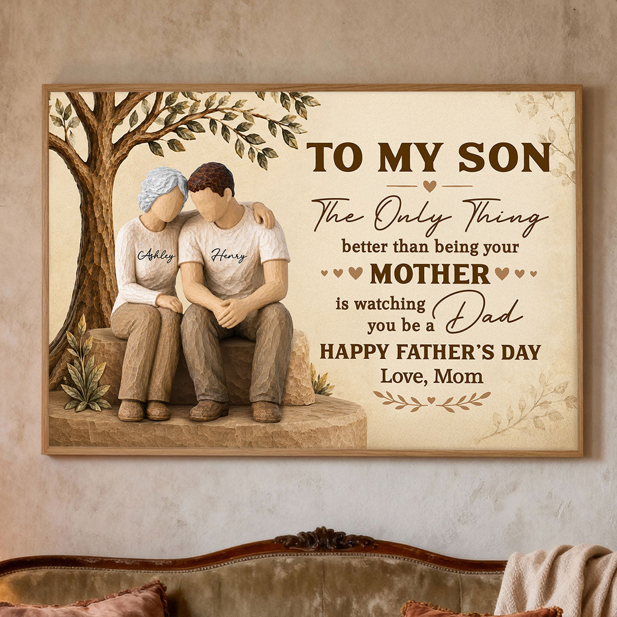 To My Son Watching You Be A Dad From Mom - Personalized Poster - Father's Day Gift For Son