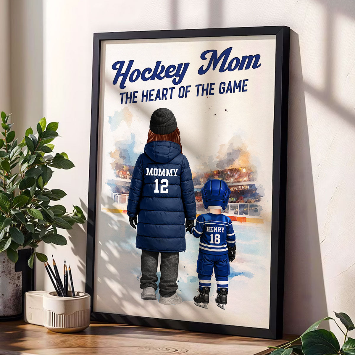 Hockey Mom The Heart Of The Game - Personalized Poster - Heartfelt Gift For Hockey Mom