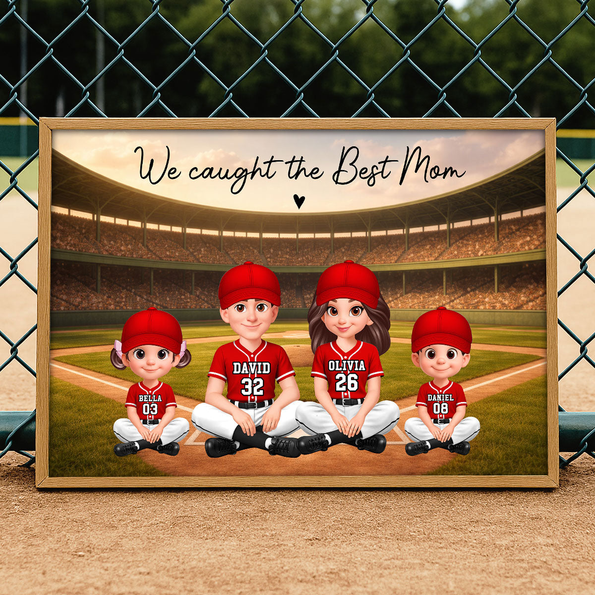 Baseball We Caught The Best Mom - Personalized Poster - Mother's Day Gift For Baseball Mom, Wife