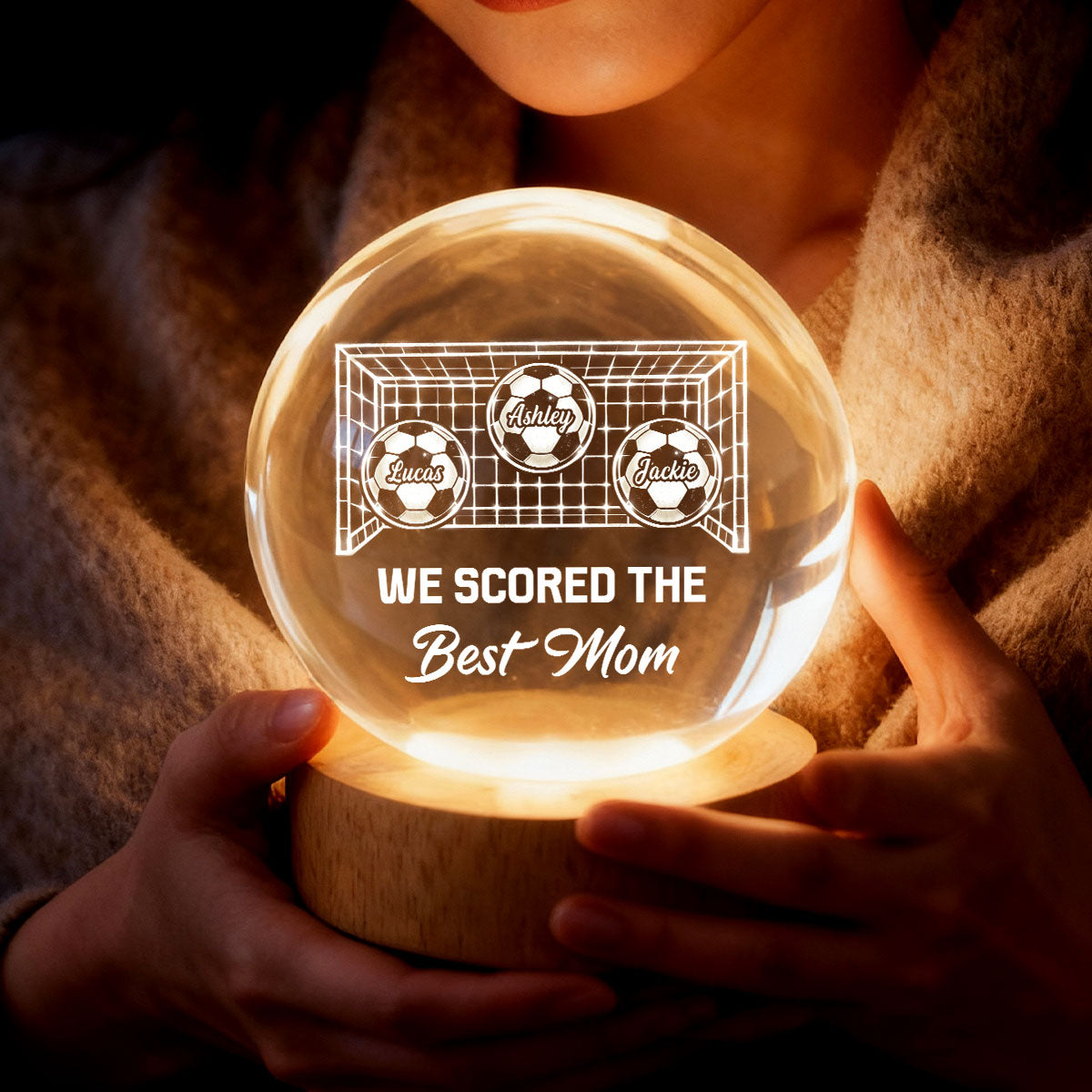 We Scored The Best Mom Soccer Mom - Personalized Crystal Ball - Mother's Day Gift For Soccer Mom, Gift For Wife