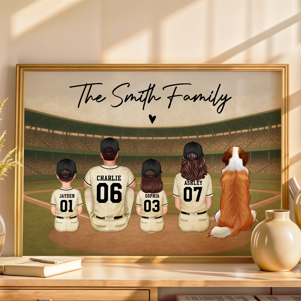 Retro Vintage Baseball Family Personalized Poster