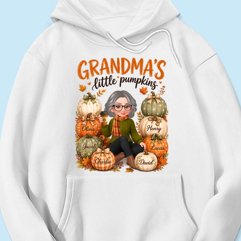 Grandma's Little Pumpkins - Personalized Shirt - Cozy Fall Tee for Grandma