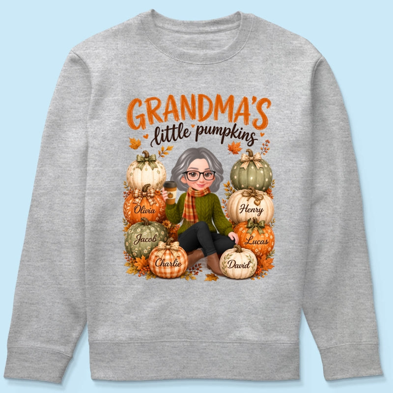 Grandma's Little Pumpkins - Personalized Shirt - Cozy Fall Tee for Grandma