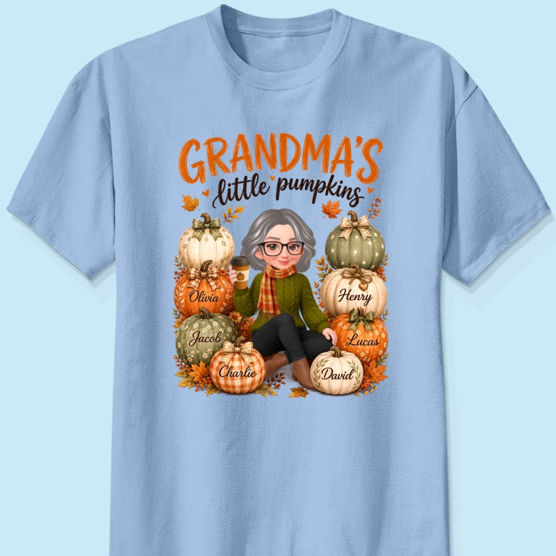 Grandma's Little Pumpkins - Personalized Shirt - Cozy Fall Tee for Grandma