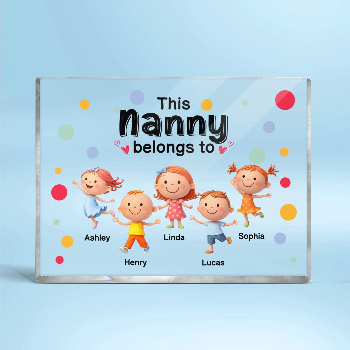 This Grandma Belongs to Cute Grandkids - Personalized Acrylic Block Plaque - Heartfelt Gift for Grandma