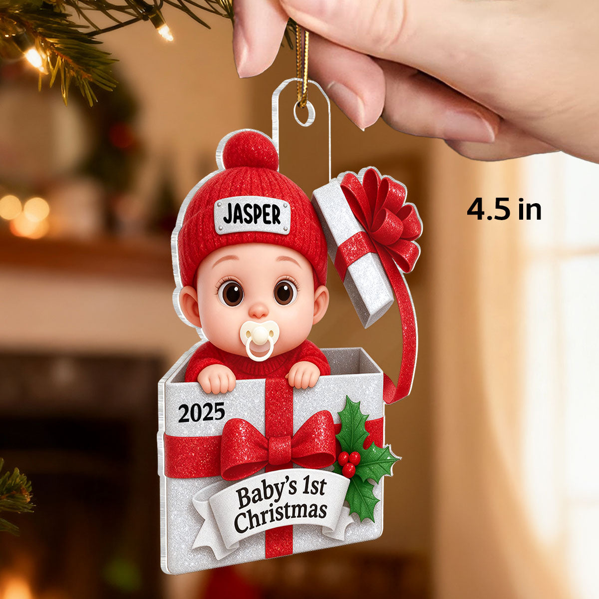 3D Shining Effect Baby's First Christmas - Personalized Acrylic Ornament