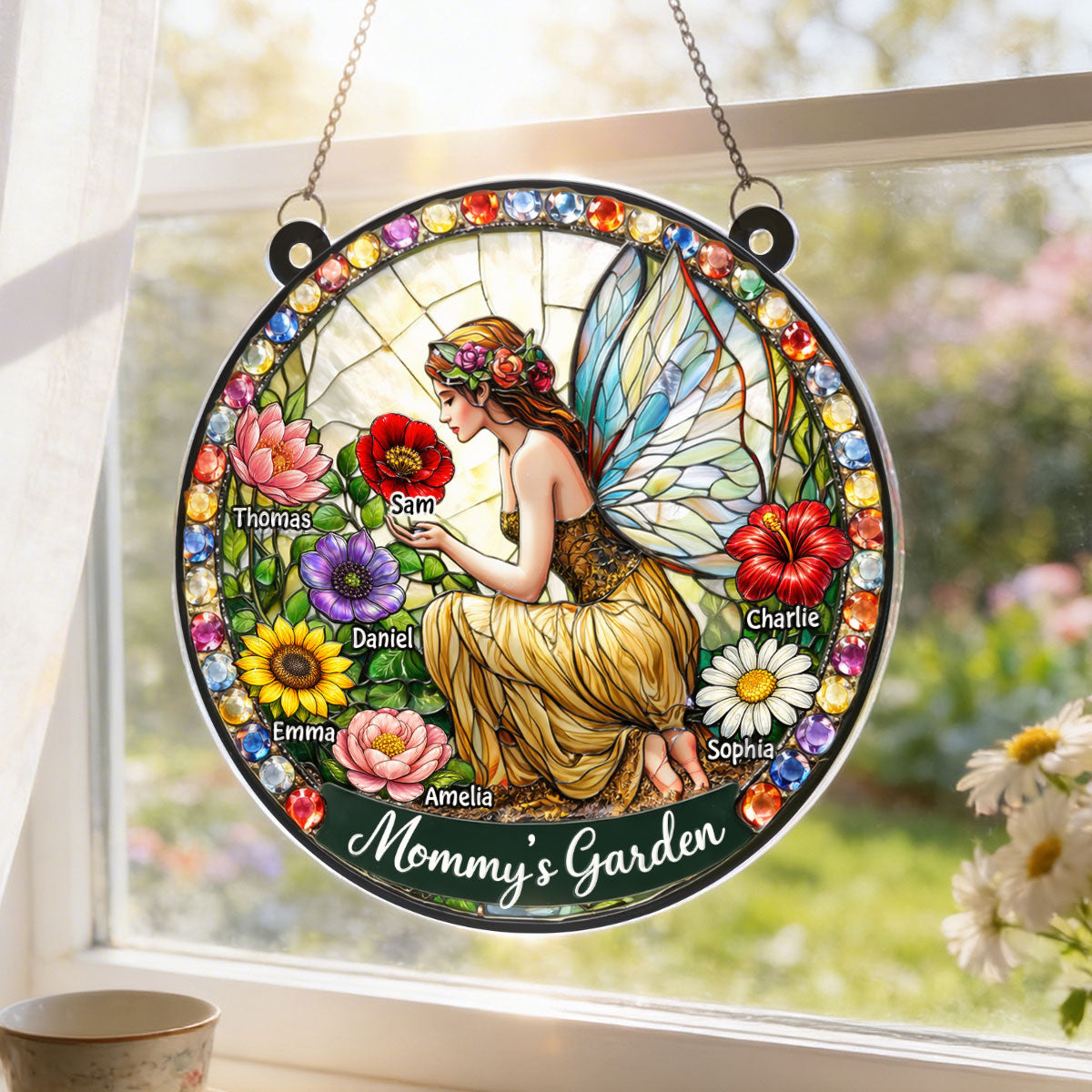 Mommy's Fairy Garden - Personalized Suncatcher - Heartfelt Mother's Day Gift for Grandma, Mom