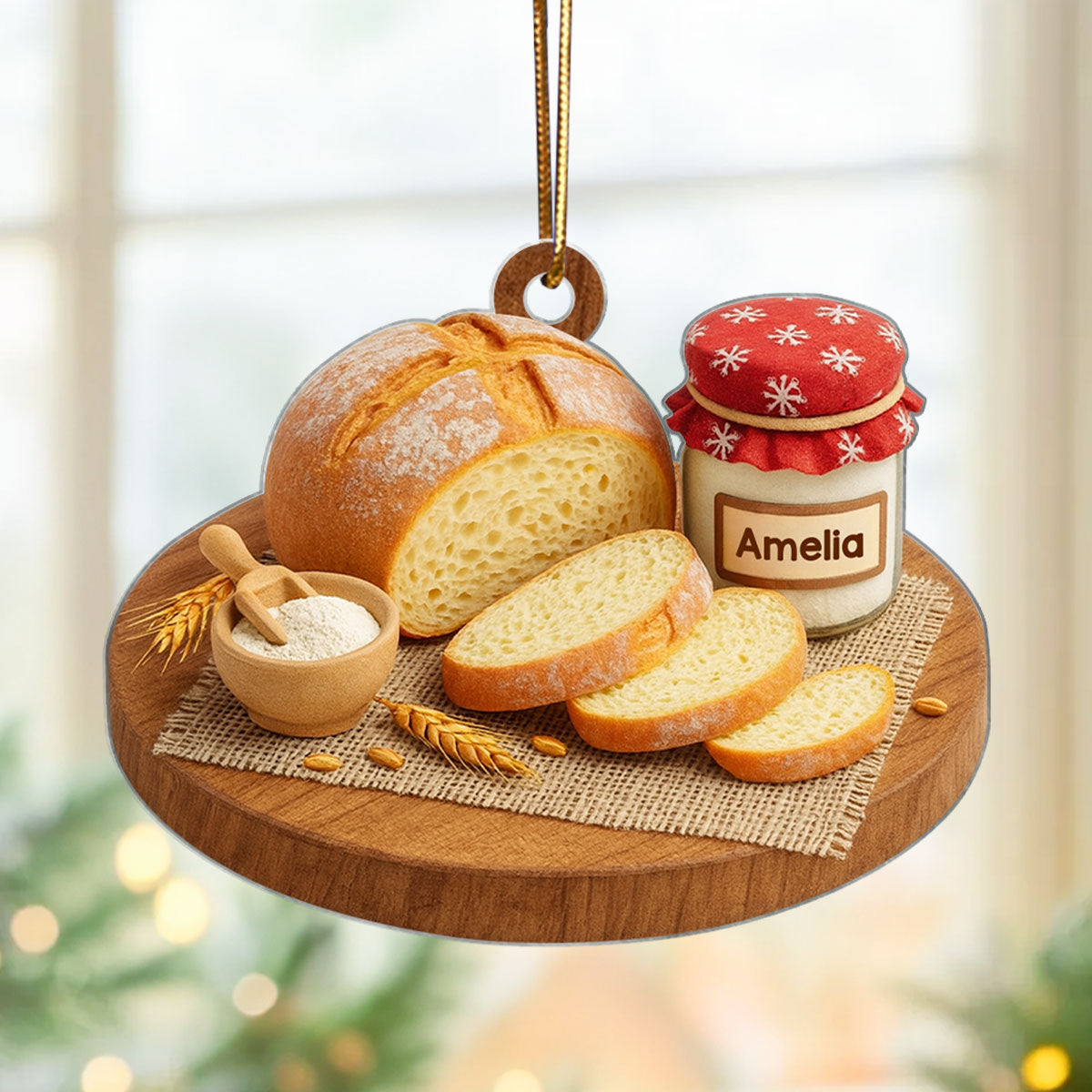 Made With Butter, Sugar and Love – Personalized Acrylic Ornament – Cute Gift for Home Bakers, Mom, Wife