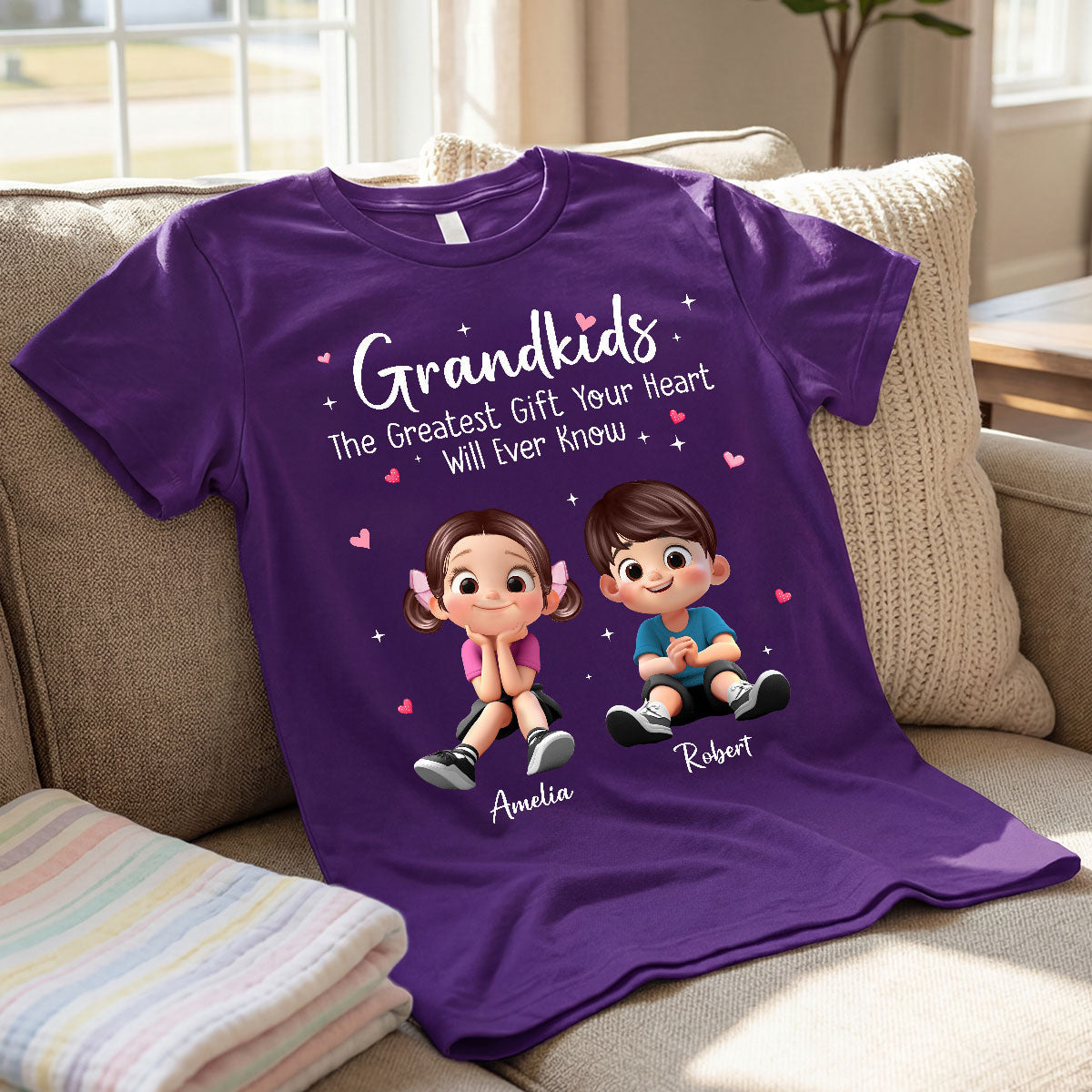 The Greatest Gift You Ever Know Cute Cartoon Kids - Personalized Shirt - Gift For Grandma