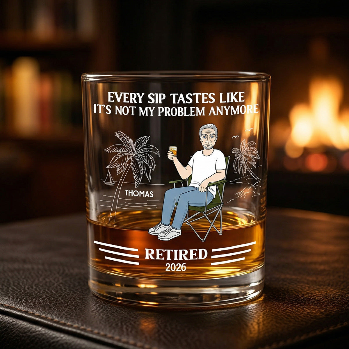 Every Sip Tastes Like Not My Problem Anymore - Personalized Wine Glass - Retirement Gift