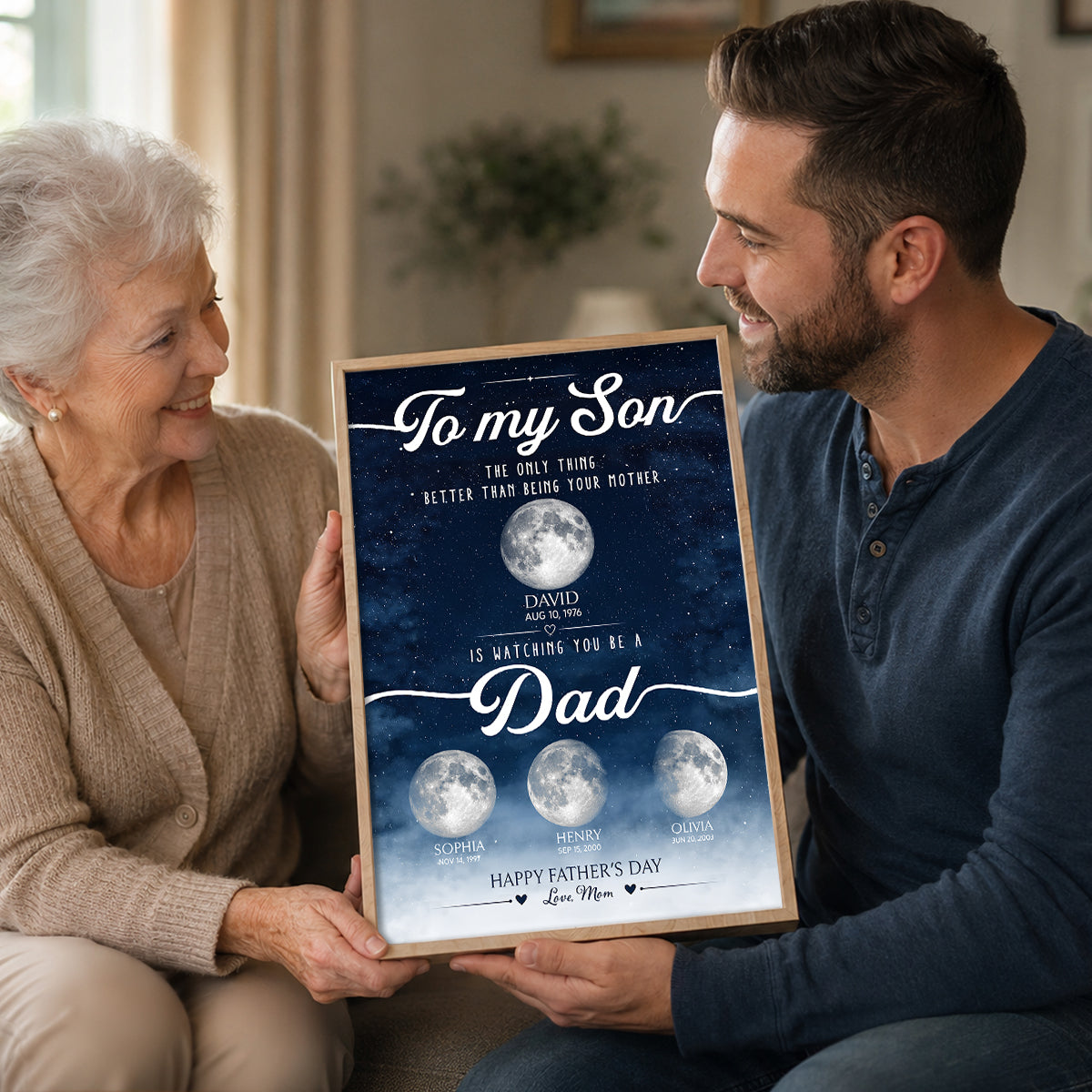 The Only Thing Better Custom Moon Phase by Date - Personalized Poster - Father's Day Gift for Son