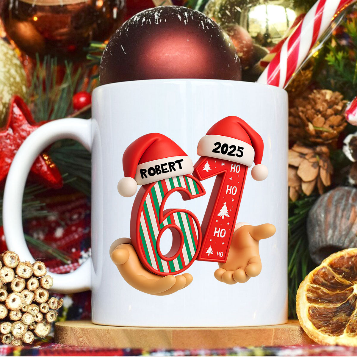 Custom Six Seven - Personalized Mug - Teen Slang Funny Tree Decor, Funny Teen Grandkid Gift