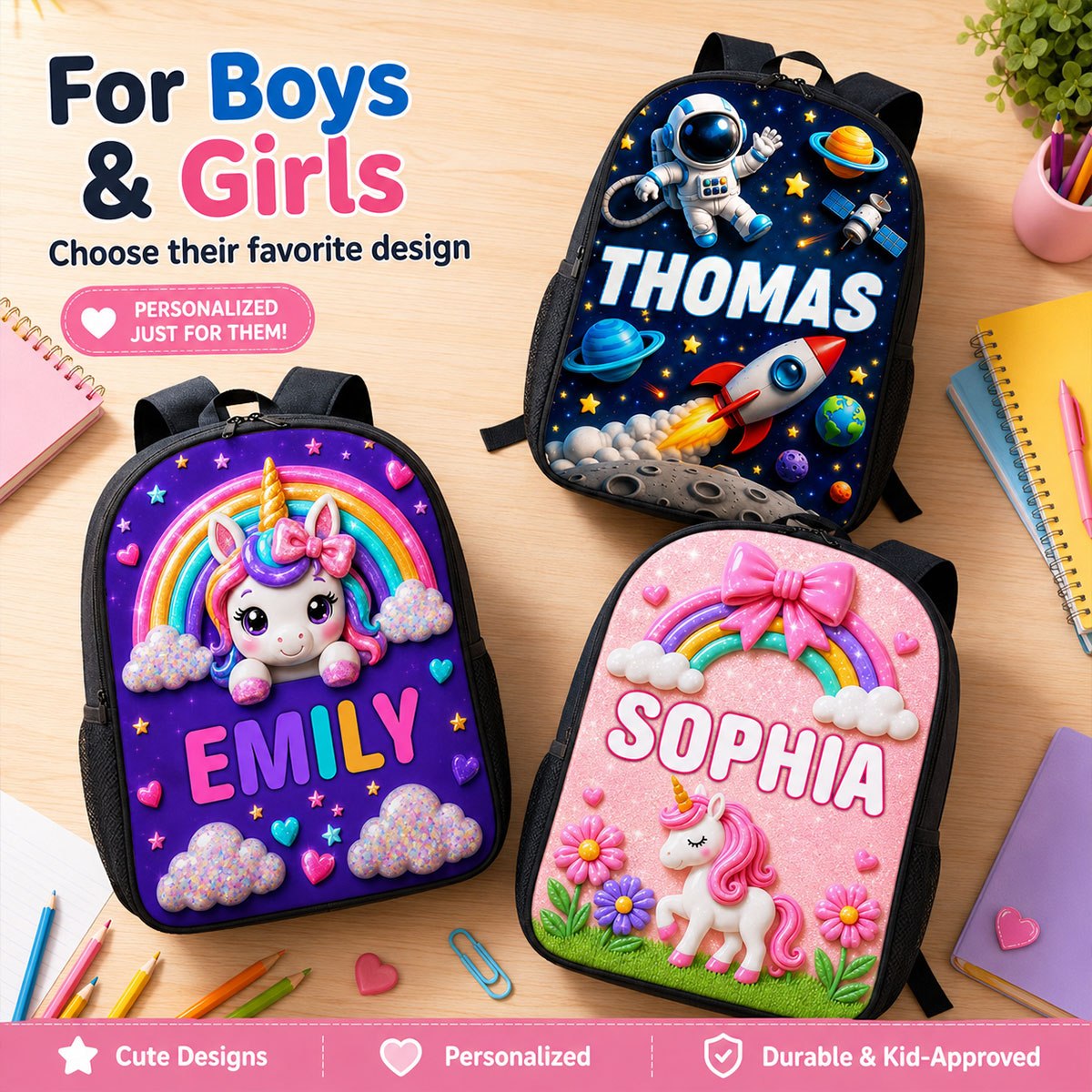 Magical Backpack For Kids - Personalized Backpack - Back to School Gift for Kids, Boys, Girls