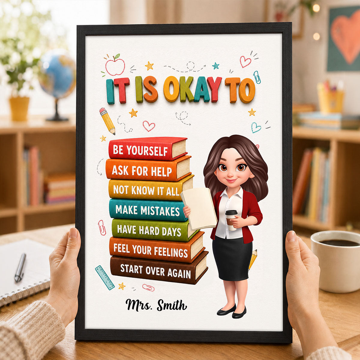 It Is Okay To Feel - Personalized Poster - Calm Down Corner, Teacher Decor for Classroom