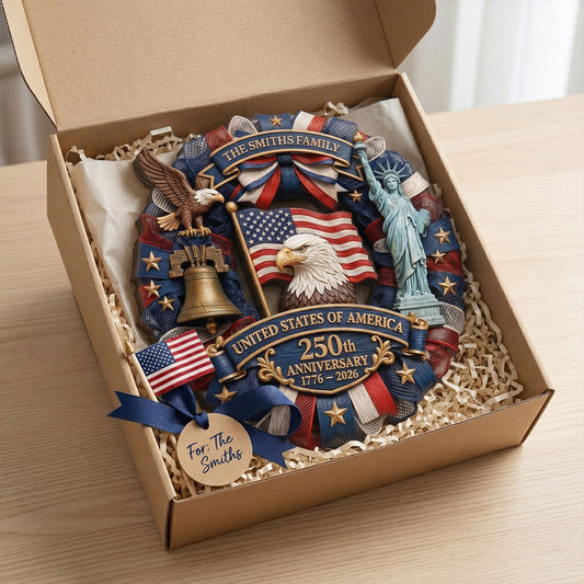 1776-2026 Eagle Liberty Bell 2D Printed - Personalized Wooden Plaque - United States 250th Anniversary USA Patriotic Home Decor