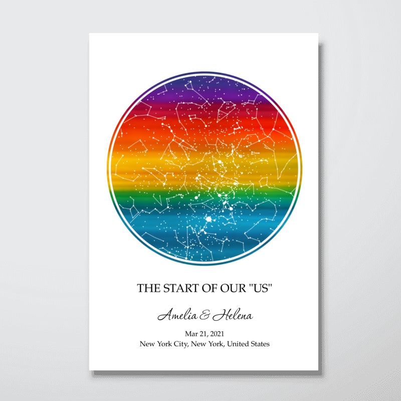 Our Love Was Born LGBT Rainbow Flag - Personalized Poster - Gift For Couple, Happy Pride Month