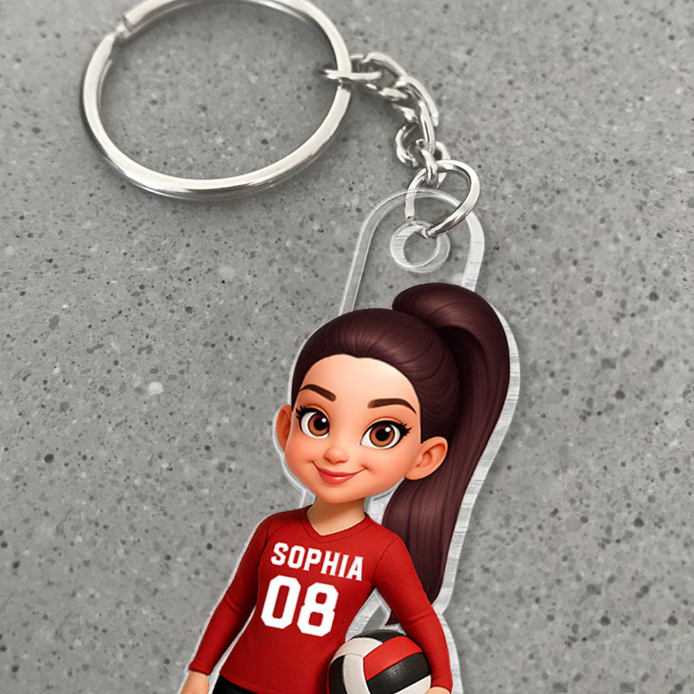 3D Effect Proud Volleyball Player - Personalized Acrylic Keychain - Gift For Volleyball Players, Volleyball Lovers