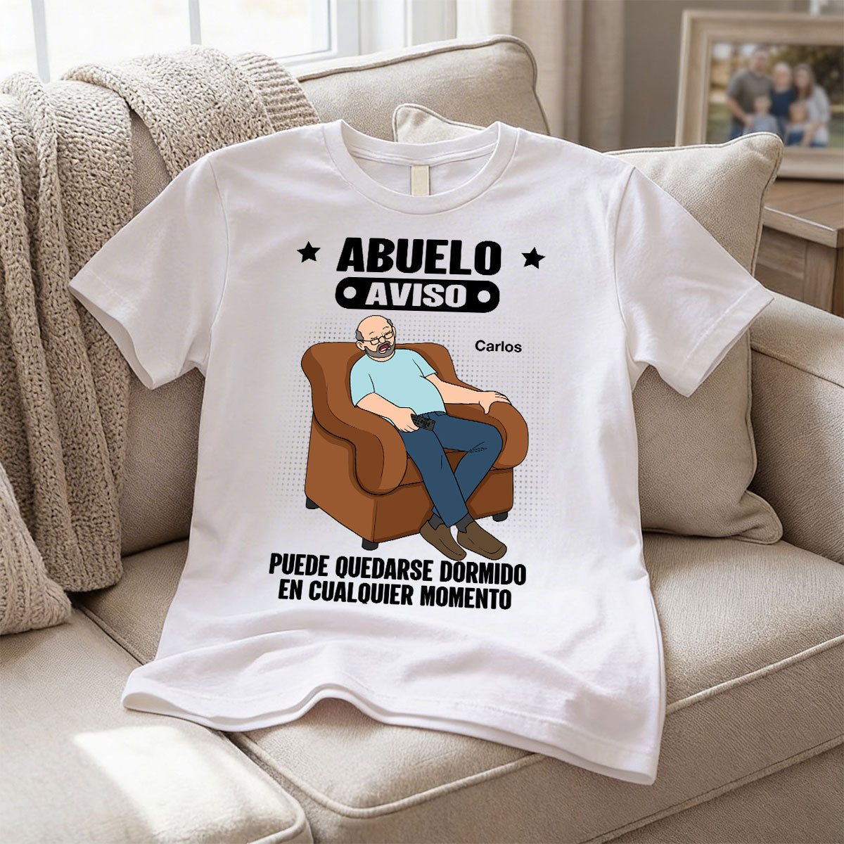 Abuelo Warning May Nap Suddenly At Any Time - Personalized Shirt - Spanish Version Funny Father's Day Gift For Husband, Dad, Grandpa