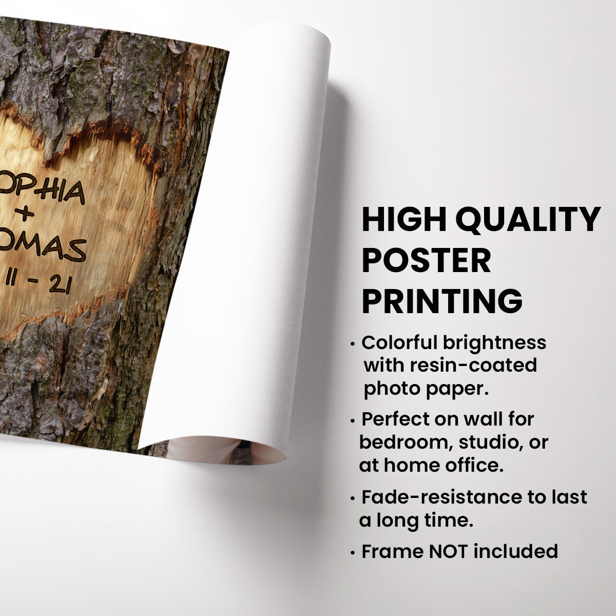 You & Me We Got This Couple Custom Photo Heart Carved Tree - Personalized Poster - Anniversary Gift, Valentine's Gift For Him, For Her