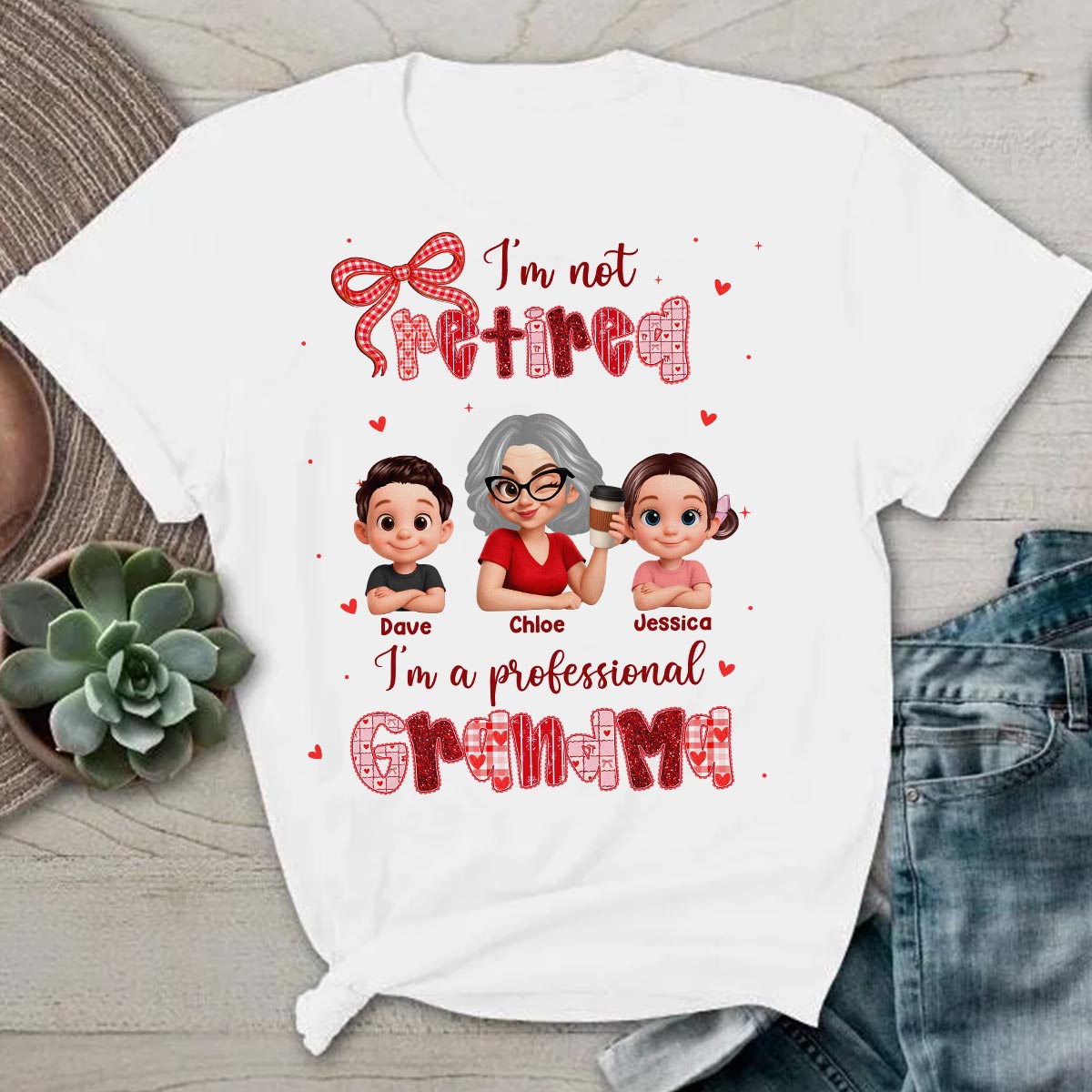 Coquette Not Retired Professional Grandma - Personalized Shirt - Gift For Grandma, Funny Shirt For Grandma
