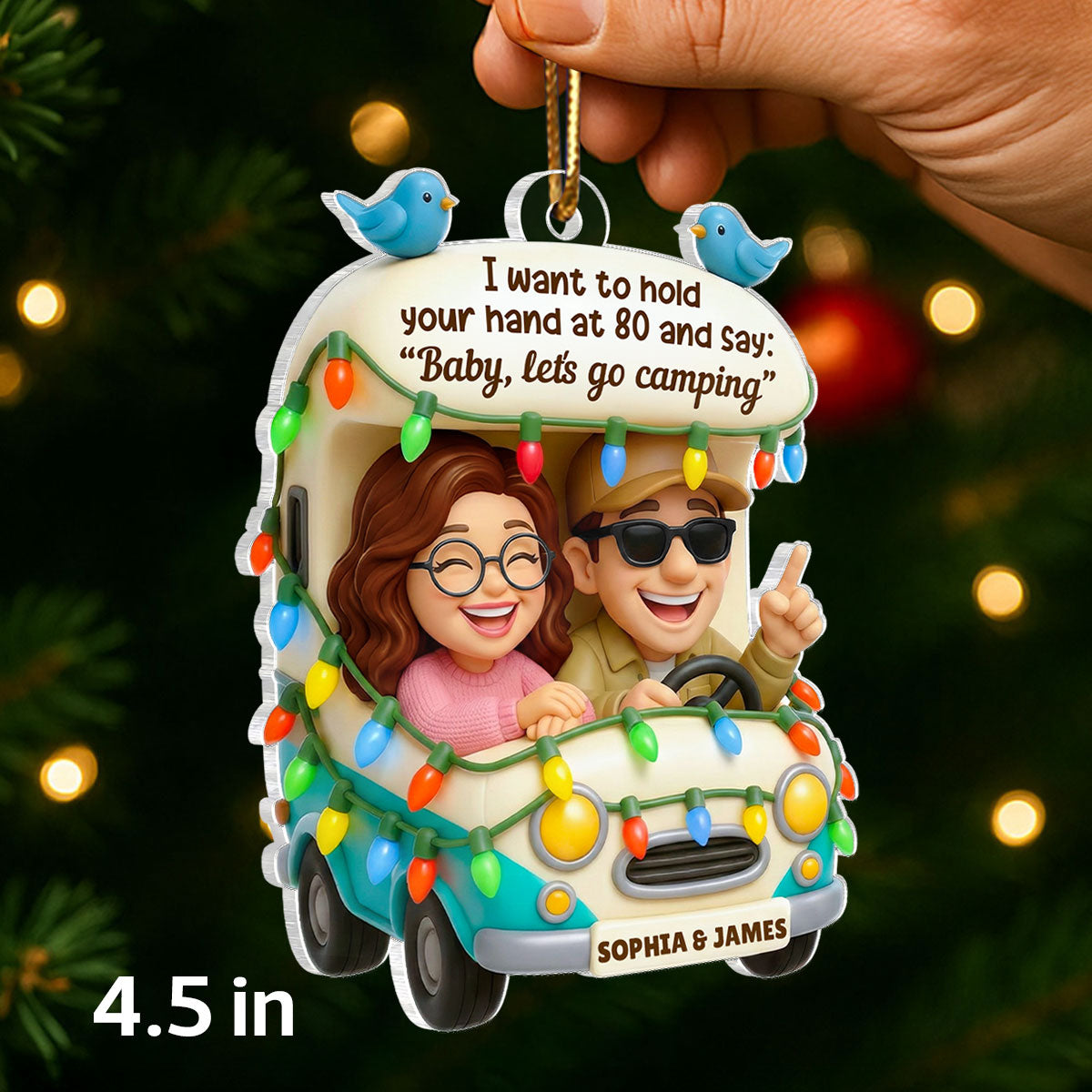 Couple Let's Go Camping - Personalized Acrylic Ornament - Gift For Her, Gift For Him, Gift For Couple
