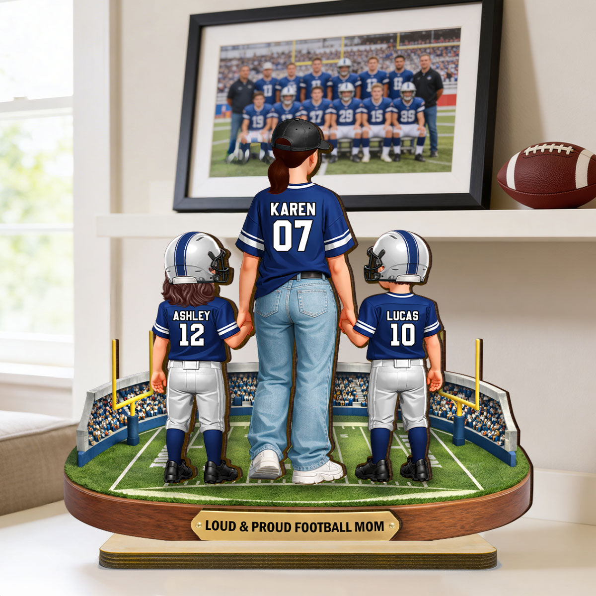 Loud & Proud Football Mom - Personalized 2-Layered Wooden Plaque - Mother's Day Gift, Gift For Football Mom