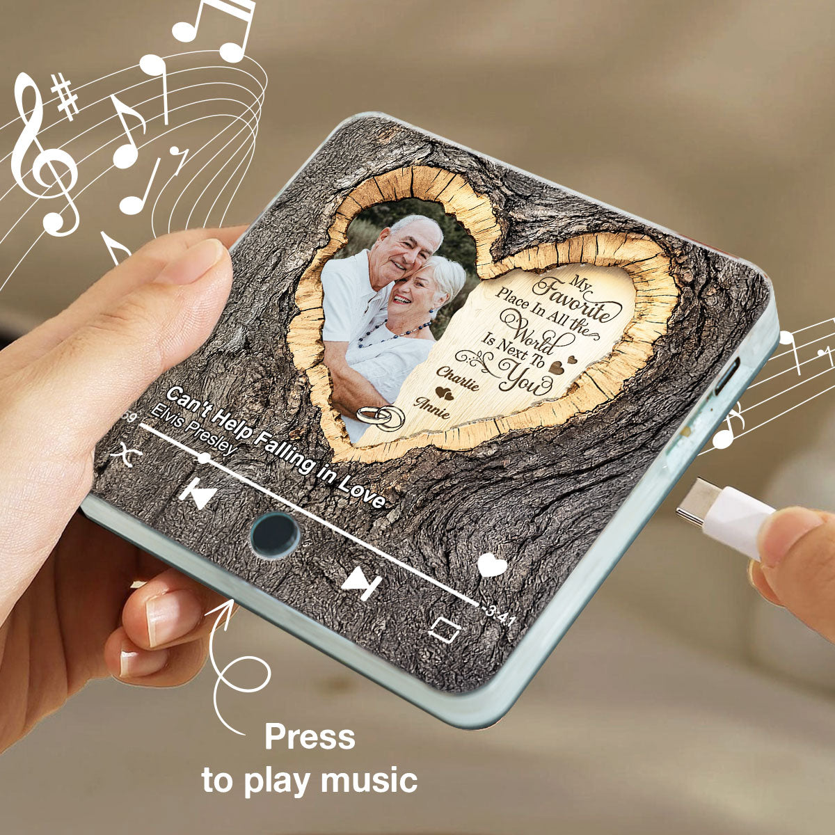 Favorite Place Next To You Couple Custom Photo - Personalized Music Fridge Magnet - Anniversary Gift, Valentine's Gift For Him, For Her