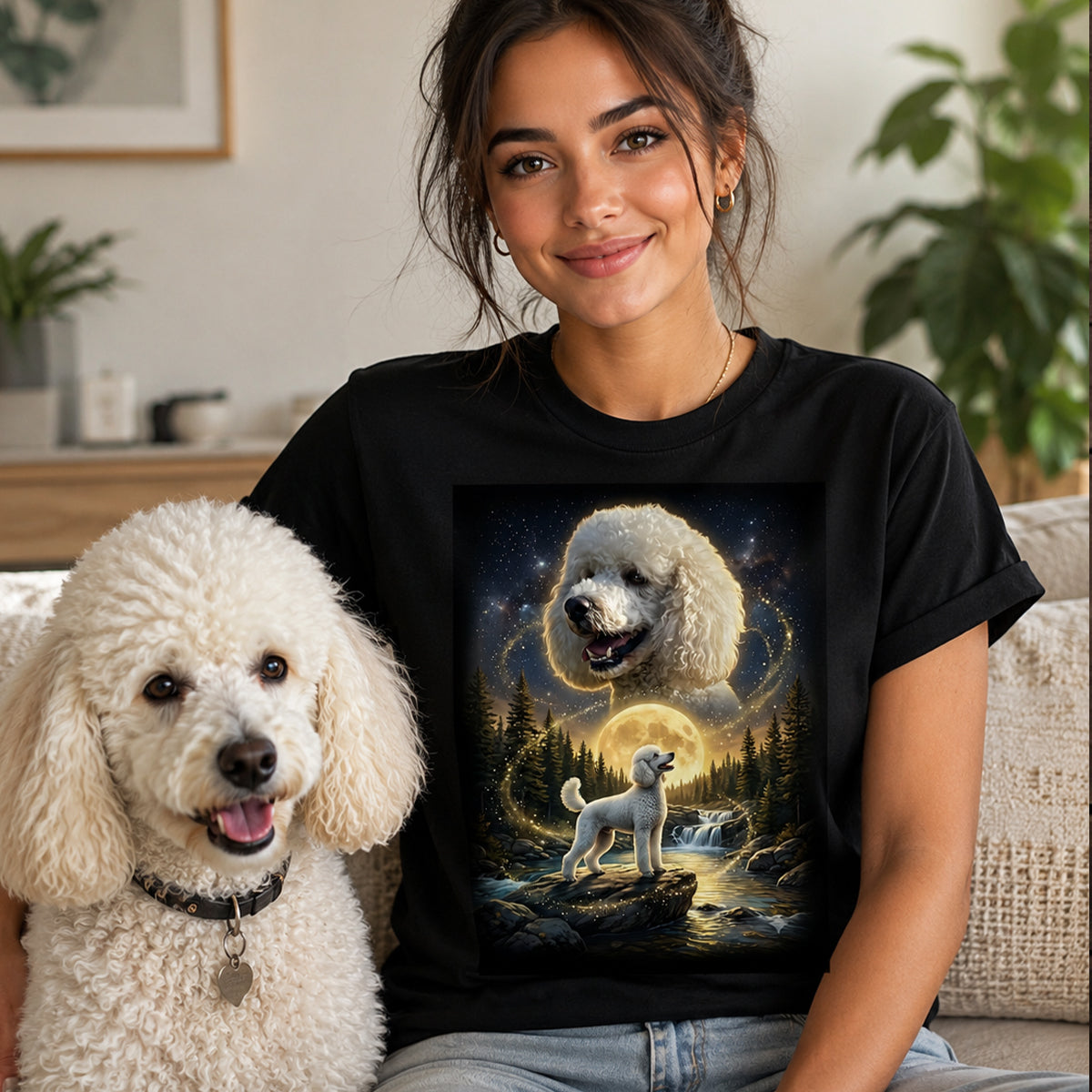 Dog Howling to the Moon - Personalized Shirt - Gift for Dog, Cat Lovers