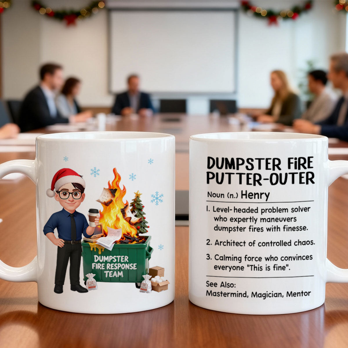 Dumpster Fire Putter-Outer Definition - Personalized Mug - Funny Gift For Coworkers, Boss, Supervisor