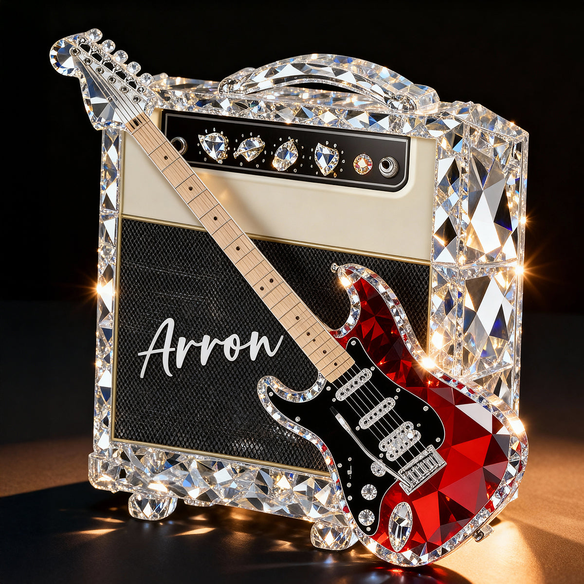 Guitar Music 3D Crystal Effect - Personalized Acrylic Block Plaque - Unique Gift For Guitarist