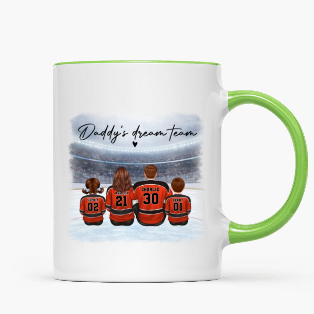 Daddy's Dream Team Hockey Family - Personalized Mug - Gift For Hockey Family