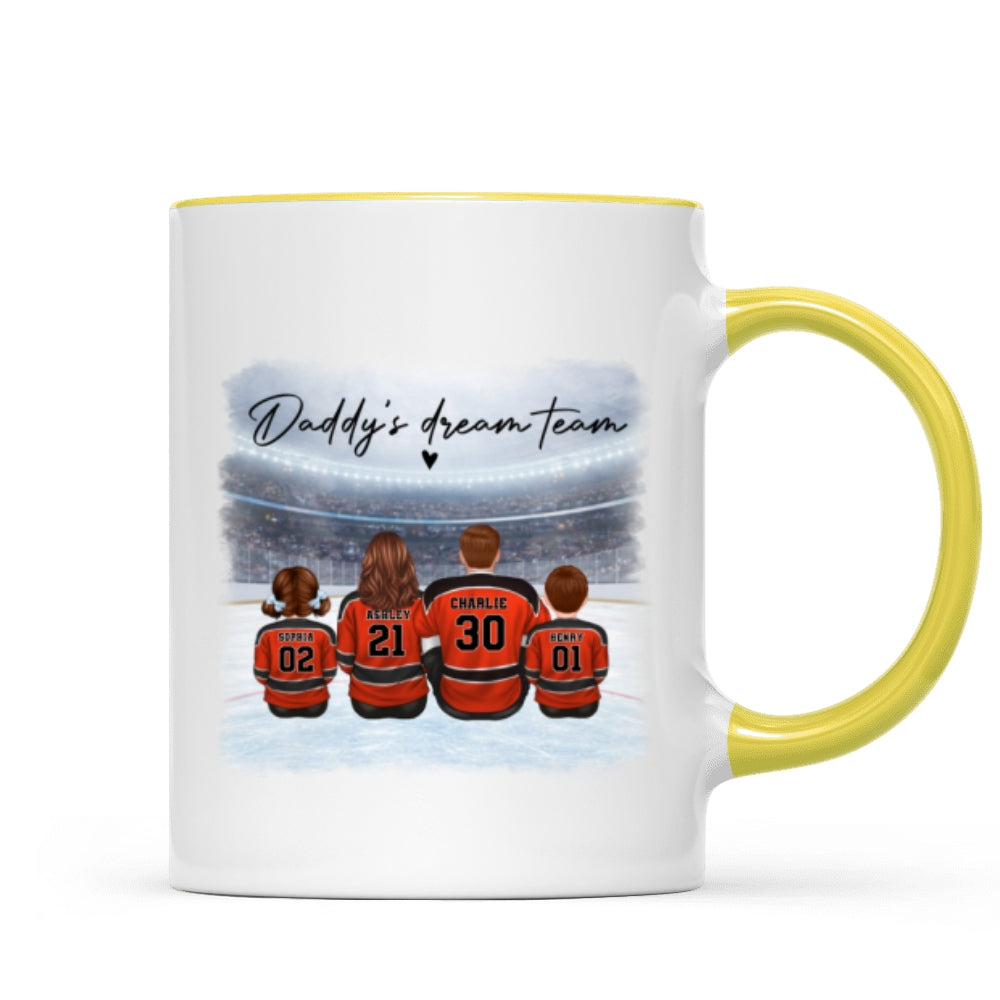 Daddy's Dream Team Hockey Family - Personalized Mug - Gift For Hockey Family